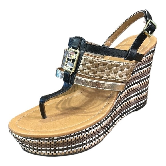 Qupid Platform Wedge Heel Sandals Size 7 - Picture 2 of 12